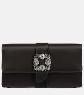 Clutch Capri in raso con cristalli | Manolo Blahnik