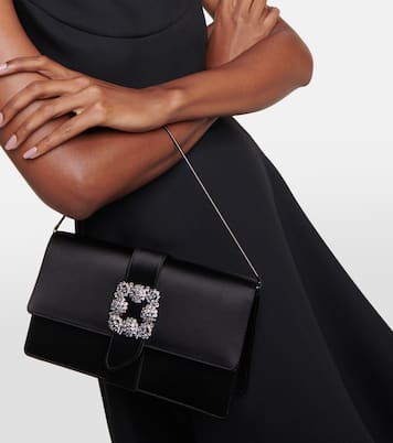 Clutch Capri in raso con cristalli | Manolo Blahnik