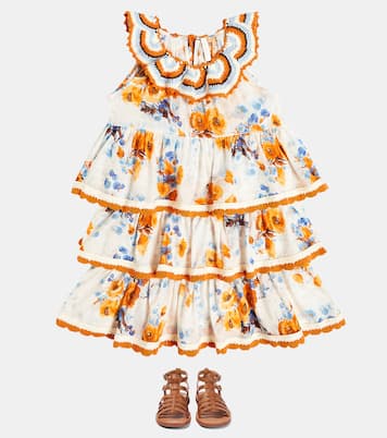 Abito Halcyon in cotone a balze | Zimmermann Kids