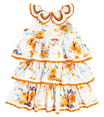 Abito Halcyon in cotone a balze | Zimmermann Kids