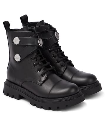 Stivali in pelle con logo | Balmain Kids
