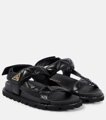 Sandales Fussbett en cuir matelassé | Prada