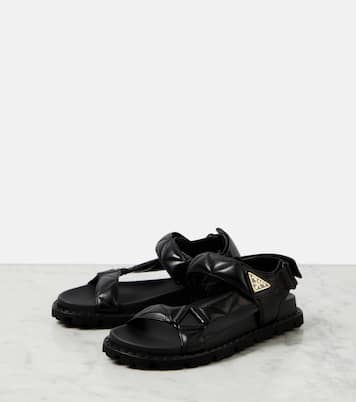 Sandales Fussbett en cuir matelassé | Prada