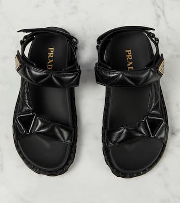 Sandales Fussbett en cuir matelassé | Prada