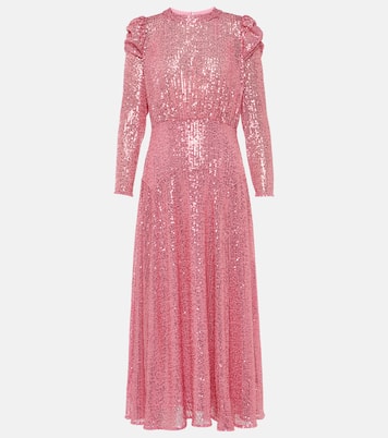 Cerise sequined midi dress | Rixo