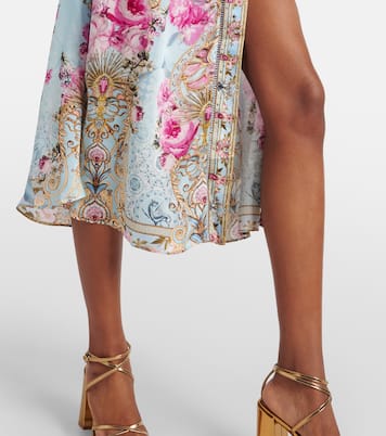 Kimono en satin de soie à fleurs | Camilla
