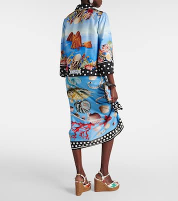 Camicia Capri in raso di seta con stampa | Dolce&Gabbana