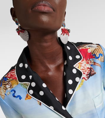 Camicia Capri in raso di seta con stampa | Dolce&Gabbana