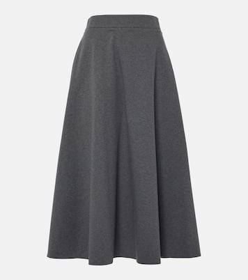 Falda midi mezcla de algodón | Brunello Cucinelli