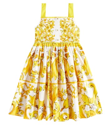 Abito Majolica in popeline di cotone | Dolce&Gabbana Kids