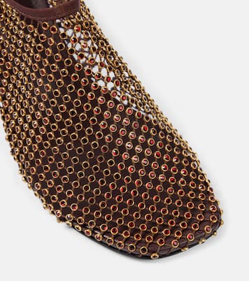 Minette crystal-embellished fishnet pumps | Christopher Esber