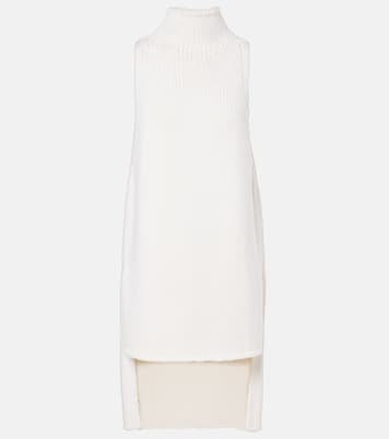 Top de cuello alto de lana con capa | Alaïa