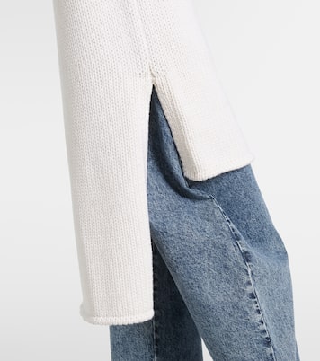 Top de cuello alto de lana con capa | Alaïa