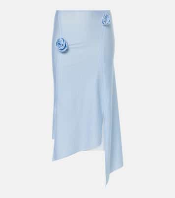 Falda midi asimétrica con aplique floral | Coperni