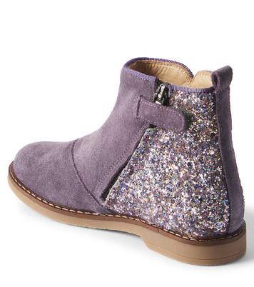 Ankle Boots Trip Back aus Veloursleder mit Glitter | Pom d'Api