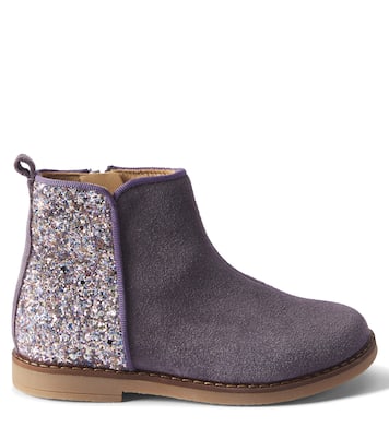 Ankle Boots Trip Back aus Veloursleder mit Glitter | Pom d'Api