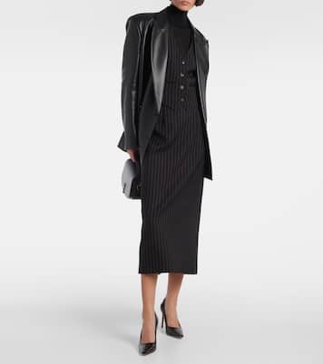 Gonna midi Contour in lana a quadri | Wardrobe.NYC