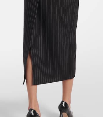 Gonna midi Contour in lana a quadri | Wardrobe.NYC