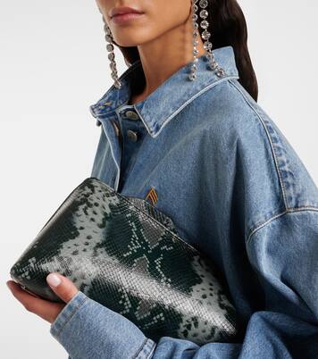 8:30 PM snake-print leather clutch | The Attico