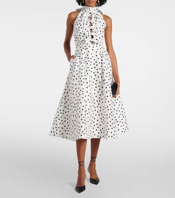 Abito midi Delia in taffetà a pois | Rebecca Vallance