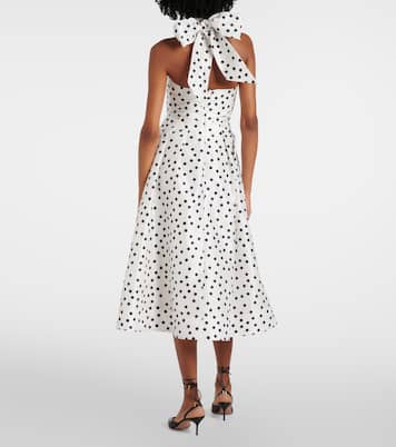 Abito midi Delia in taffetà a pois | Rebecca Vallance