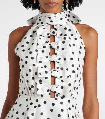 Abito midi Delia in taffetà a pois | Rebecca Vallance