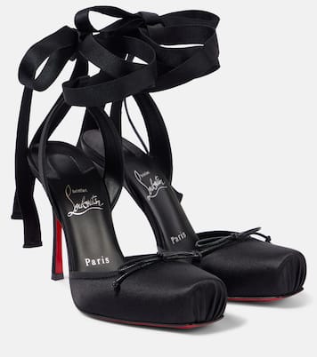 Cassia Lace Up 100 satin crêpe pumps | Christian Louboutin