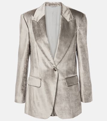 Blazer in velluto di misto cotone | Brunello Cucinelli