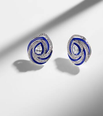 Orecchini Oceane Pear in oro bianco 18kt con diamanti | Kamyen