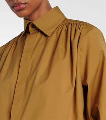 Blusa de mezcla de algodón fruncida | Saint Laurent