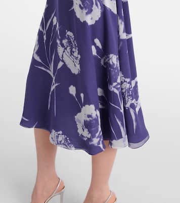 Abito midi in voile di seta con stampa | Erdem