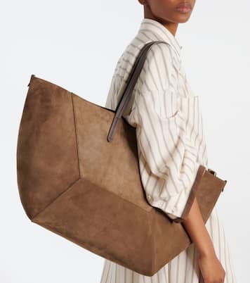 Borsa BC Duo Large in suede | Brunello Cucinelli