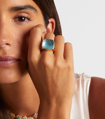 Tigella 18kt gold ring with Aquamarine | Marina B
