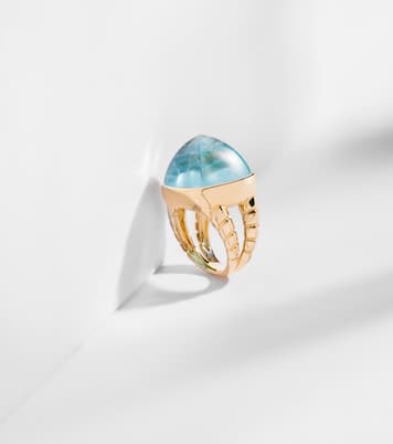 Tigella 18kt gold ring with Aquamarine | Marina B