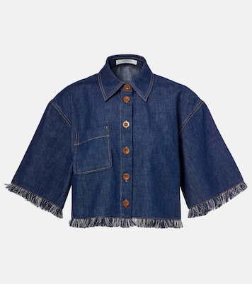 Camisa Rhiannon en denim con flecos | Zimmermann