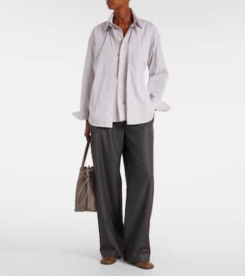 Belted striped cotton poplin shirt | Tod's