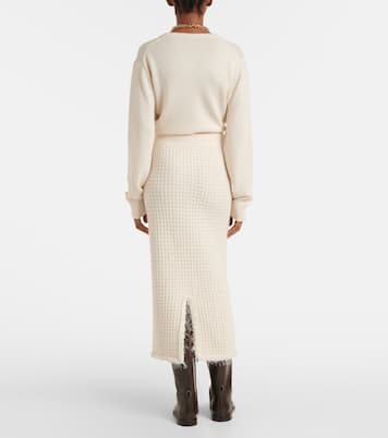 Distressed wool and cashmere pencil skirt | Jardin des Orangers