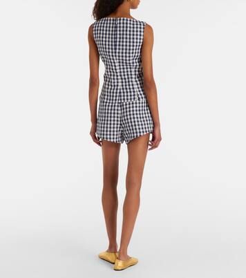 Sadie gingham linen shorts | Posse