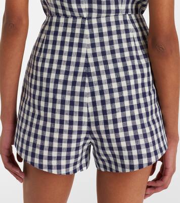 Sadie gingham linen shorts | Posse