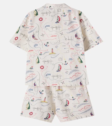 Clove printed cotton shirt and shorts set | The New Society