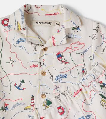 Clove printed cotton shirt and shorts set | The New Society