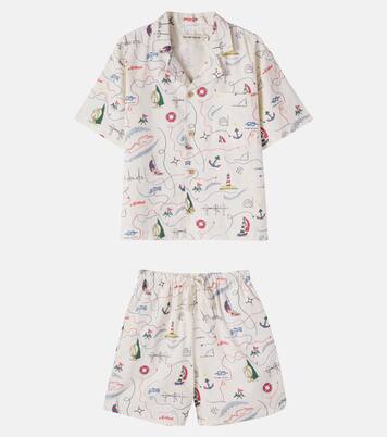 Clove printed cotton shirt and shorts set | The New Society