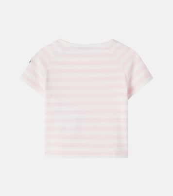 Baby logo striped cotton-blend T-shirt | Moncler Enfant