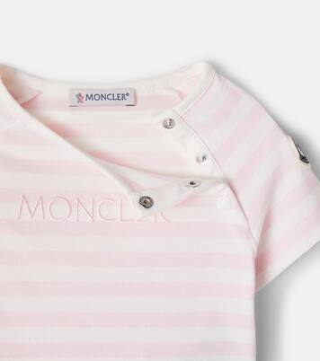 Baby logo striped cotton-blend T-shirt | Moncler Enfant