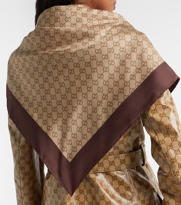 GG printed silk twill scarf | Gucci