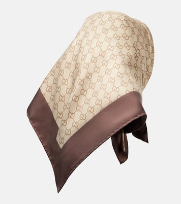 GG printed silk twill scarf | Gucci