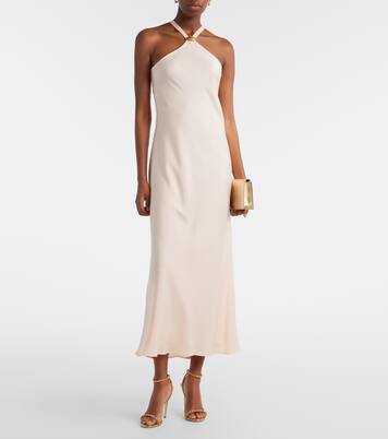 Ghiotto embellished satin slip dress | Max Mara