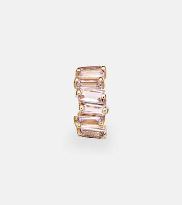 Boucle d'oreille unique Gia en or 14 ct et améthystes Rose de France | Suzanne Kalan