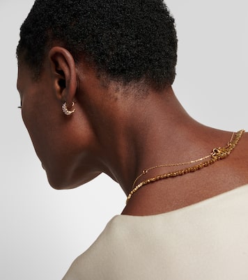 Boucle d'oreille unique Gia en or 14 ct et améthystes Rose de France | Suzanne Kalan