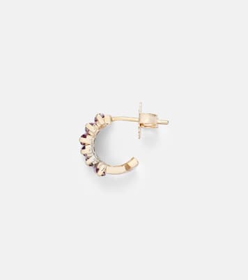Boucle d'oreille unique Gia en or 14 ct et améthystes Rose de France | Suzanne Kalan